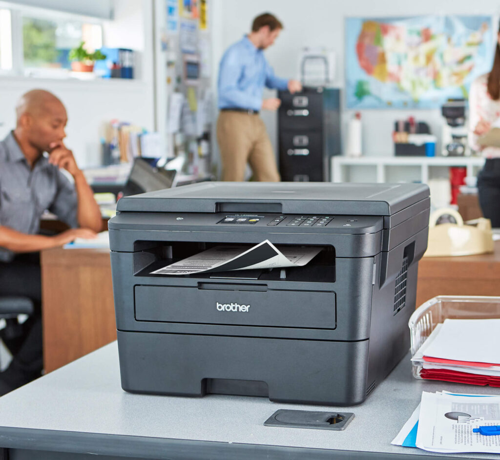 monochrome laser printer in office